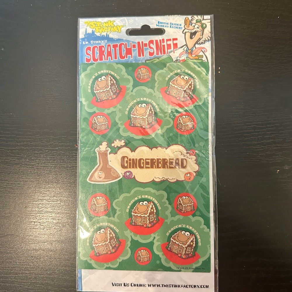 Dr Stinkys Scratch-N-Sniff Gingerbread Stickers Limited Edition Holiday 41052